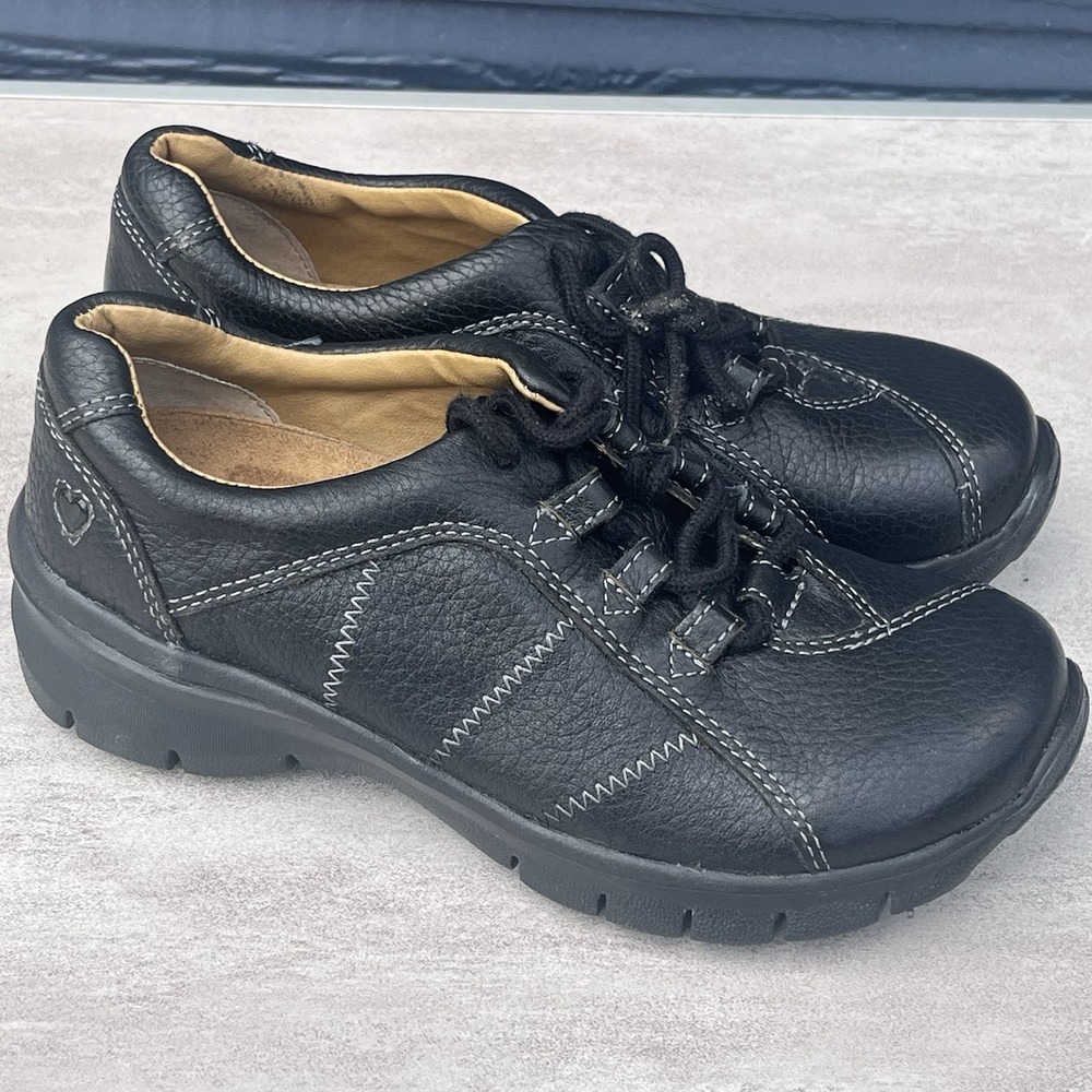 Nurses Mates Lexi Black Leather Lace Up Comfort Shoes Women Size 6 Healthcare‎